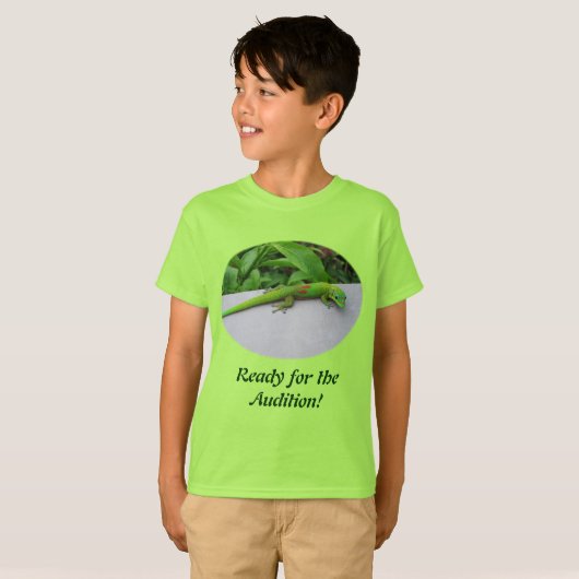 Gold Dust Day Gecko Klaar voor de Auditie Kinder T-shirt (Voorkant volledig)
