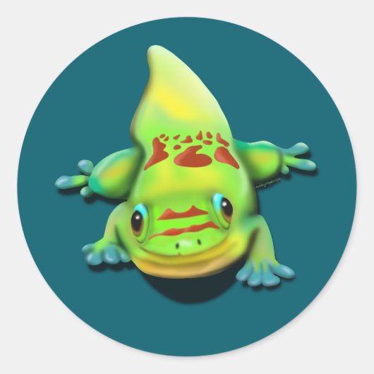 Gold Dust Day Gecko Ronde Sticker (Voorkant)