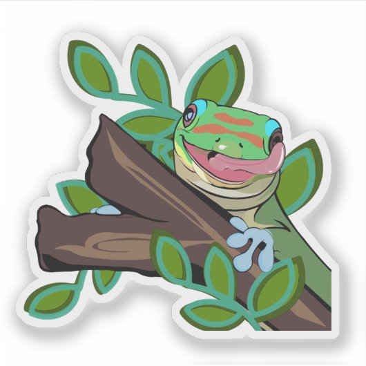 GOLD DUST DAY GECKO STICKER (Voorkant)