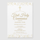 Gold Dust First Heilige Communie Magnetische Uitnodiging (Voorkant)