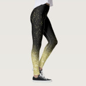 Gold Dust Glitter Black Kerstfeest Fun Trendy Part Leggings (Rechts)
