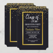 Gold Dust Graduation Party uitnodiging (Voorkant / Achterkant)