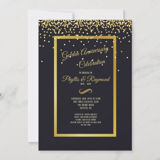 Gold Dust Invitation Kaart (Voorkant)