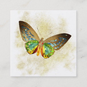 ** Gold Dust Magical Gold Gilded Butterfly Vierkante Visitekaartje