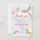 Gold Dust Magical Unicorn Fairy Mermaid Birthday Bedankkaart (Voorkant)