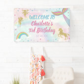 Gold Dust Magical Unicorn Fairy Mermaid Birthday Spandoek (Insitu)