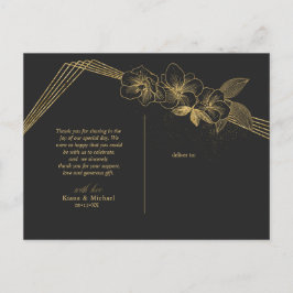 Gold Dust & Outlines Hartelijk dank voor uw zwarte Aankondigingskaart