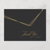 Gold Dust & Outlines Hartelijk dank voor uw zwarte Aankondigingskaart (Voorkant)