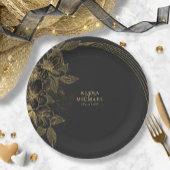 Gold Dust & Outlines Hartelijk dank voor uw zwarte Papieren Bordje