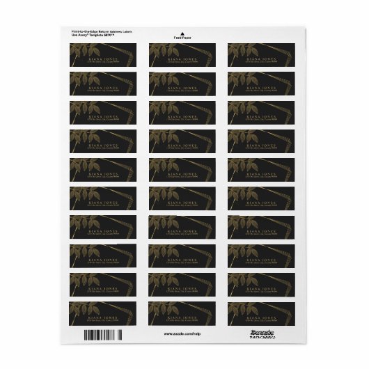 Gold Dust & Outlines Wedding Bk/Gld ID835 Etiket (Full Sheet)