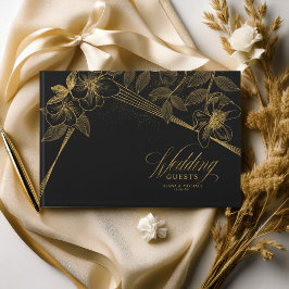 Gold Dust & Outlines Wedding Black/Gld ID835 Gastenboek