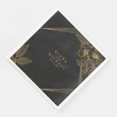Gold Dust & Outlines Wedding Black/Gld ID835 Servet (Hoek)