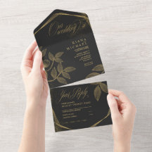 Gold Dust & Outlines Wedding Black/Gold ID835