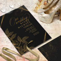 Gold Dust & Outlines Wedding Black/Gold ID835