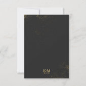 Gold Dust & Outlines Wedding Black/Gold ID835 RSVP Kaartje (Achterkant)