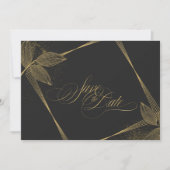 Gold Dust & Outlines Wedding Black/Gold ID835 Save The Date (Voorkant)
