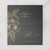 Gold Dust & Outlines Wedding Table Black/Gld ID835 Plaatskaartje (Buitenkant ongevouwen)