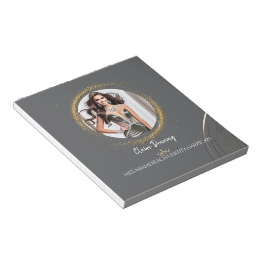 Gold Dust Pageant Titleholder Photo Notepad Notitieblok (Schuin)