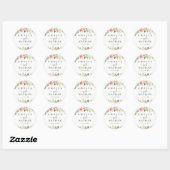 Gold Dust Peach Blush Floral Waterverf Weddenschap Ronde Sticker (Vel)