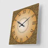 Gold Dust Roman Numeral Vierkante Klok (Hoek)