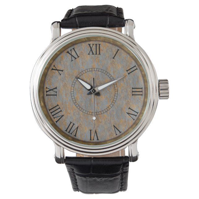 Gold Dust & Rust Roman Numeral Horloge (Voorkant)