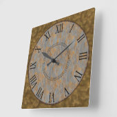 Gold Dust & Rust Roman Numeral Vierkante Klok (Hoek)