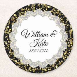 Gold Dust Scollop Ronde Kartonnen Onderzetter