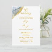 Gold Dust Simple Modern Sikh Ik Onkar Uitnodiging (Staand voorkant)