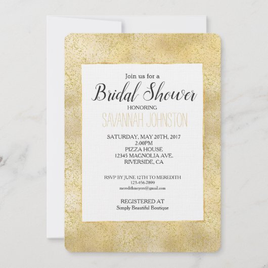 Gold Dust Sparkle Confetti Vrijgezellenfeest Kaart (Voorkant)