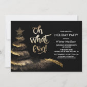 Gold Dust Speckle kerstboom uitnodiging (Voorkant)