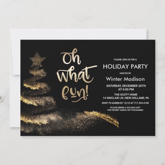 Gold Dust Speckle kerstboom uitnodiging (Voorkant)
