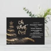 Gold Dust Speckle kerstboom uitnodiging (Staand voorkant)