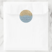 Gold Dusty Blue Glitter Confetti Vrijgezellenfeest Ronde Sticker (Tas)
