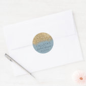 Gold Dusty Blue Glitter Confetti Vrijgezellenfeest Ronde Sticker (Envelop)