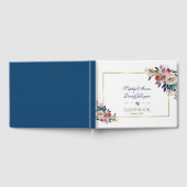 Gold Dusty Blue Pink Floral Wedding Gastenboek (Volledig)