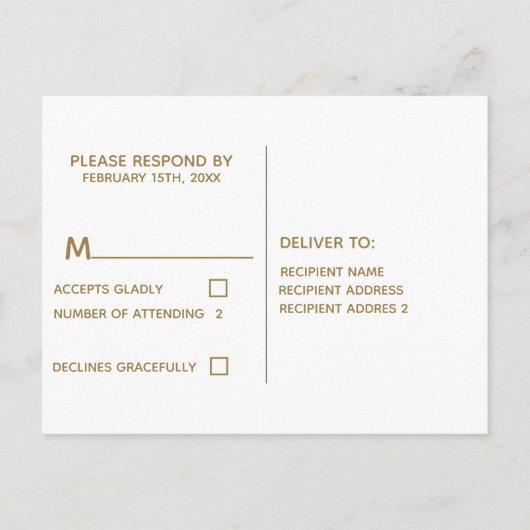 Gold Dusty Blue Waterverf Wedding Elegant Floral Uitnodiging Briefkaart (Achterkant)