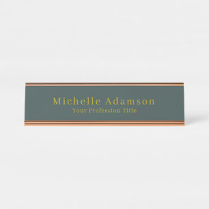 Gold & Dusty Green Color Professional Plain Modern Bureau Naambordje
