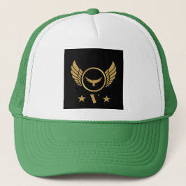 Gold Eagle Afbeelding V letter Initiaal Custom Mon Trucker Pet