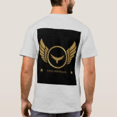 Gold Eagle met Vleugels Afbeelding Gevoel Goede Te T-shirt (Achterkant)