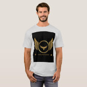 Gold Eagle met Vleugels Afbeelding Gevoel Goede Te T-shirt (Voorkant volledig)