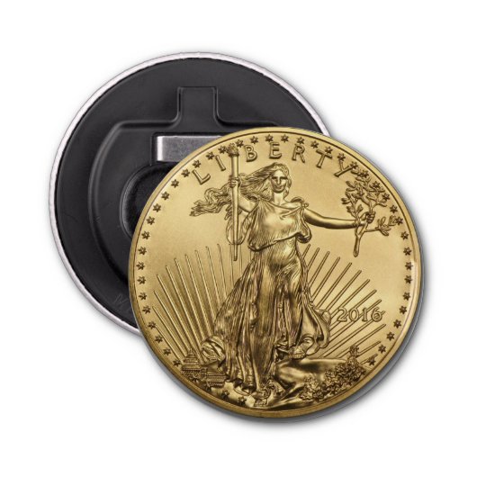 Gold Eagle munt Button Flesopener (Voorkant)