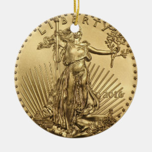 Gold Eagle munt Keramisch Ornament