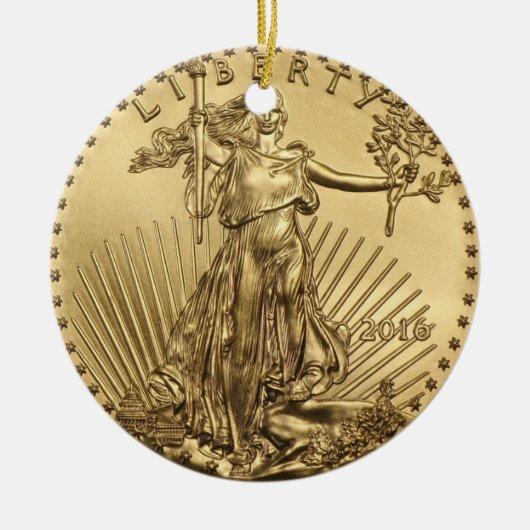 Gold Eagle munt Keramisch Ornament (Voorkant)