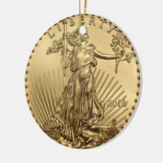 Gold Eagle munt Keramisch Ornament (Links)