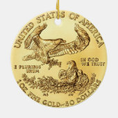 Gold Eagle munt Keramisch Ornament (Achterkant)