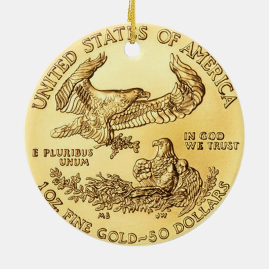Gold Eagle munt Keramisch Ornament (Achterkant)