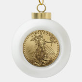 Gold Eagle munt Keramische Bal Ornament (Voorkant)