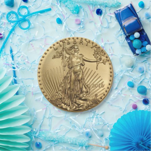 Gold Eagle munt Papieren Bordje (Feest)
