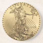 Gold Eagle munt Zandsteen Onderzetter (Voorkant)
