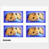 Gold Eagle op Bluesticker Rechthoekige Sticker (Vel)